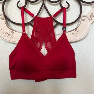 Red lace racerback bra torrid NWT